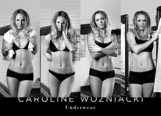 Caroline Wozniacki portant les sous vêtements de la marque JBS en 2012. Source: JBS